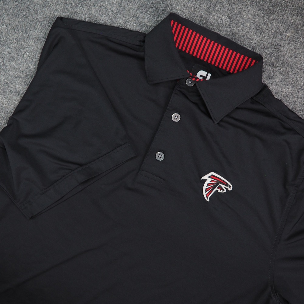 Atlanta Falcons Polo Mens Medium FootJoy Black NFL Football Gorpcore Sporty FJ